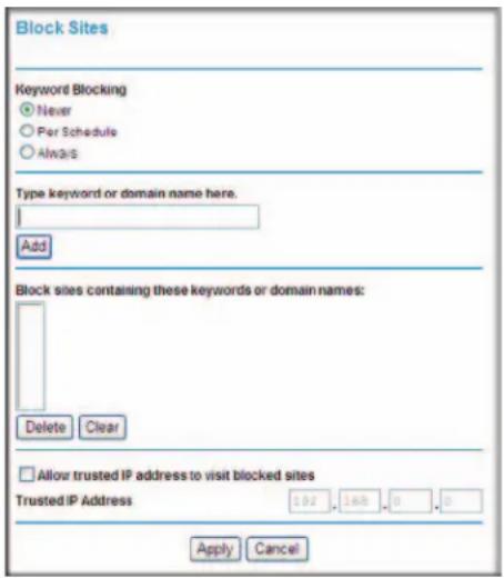 NETGEAR MVBR1210C - Pour bloquer des sites et des mots clés : - 1