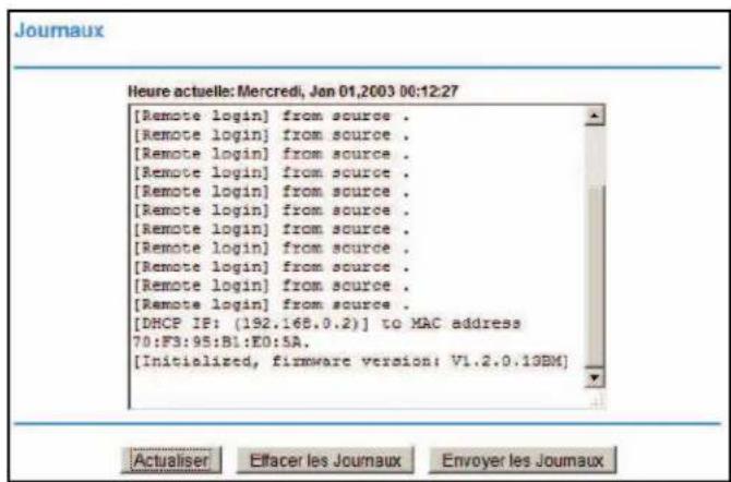 NETGEAR MVBR1210C - Affichage, sélection et enregistrement des données de journaux - 1