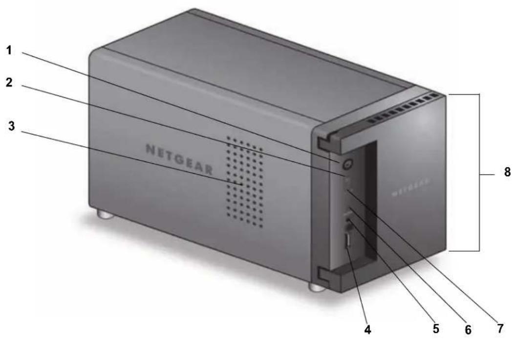 NETGEAR ReadyNAS RN526X - 前面と側面 - 1