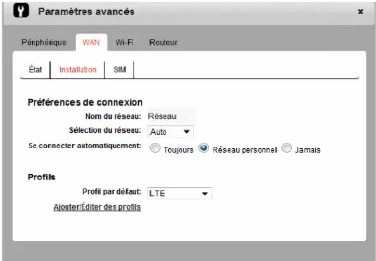 NETGEAR AirCard 763S - Définition des préférences de connexion - 1