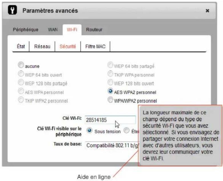 NETGEAR AirCard 763S - Affichage de l'aide pour accéder aux paramètres avancés - 1