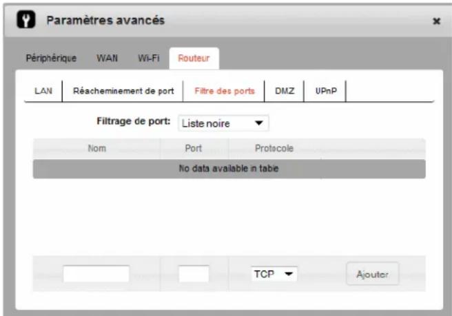 NETGEAR AirCard 763S - Activation du filtrage des ports - 1