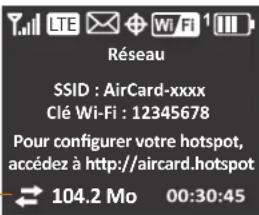 NETGEAR AirCard 763S - Sur l'écran LCD : - 1