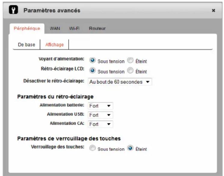 NETGEAR AirCard 763S - Configuration des options d'affichage - 1
