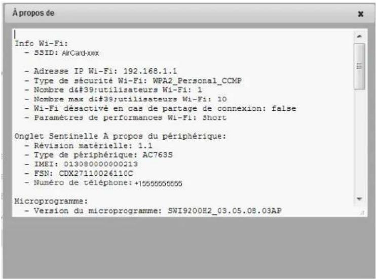 NETGEAR AirCard 763S - Affichage d'informations sur votre point d'accès mobile - 2