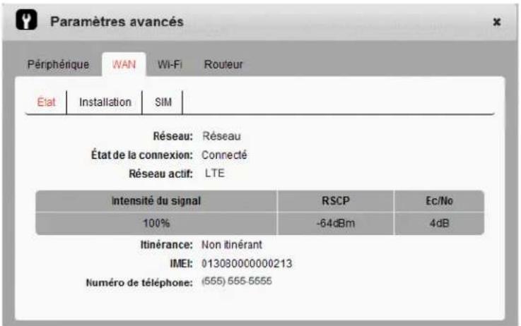 NETGEAR AirCard 763S - Affichage des informations WAN - 1