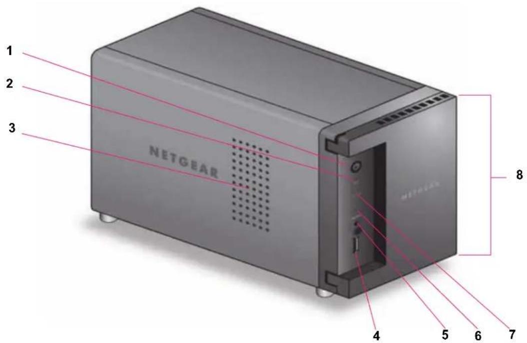 NETGEAR ReadyNAS RN626X - 前面と側面 - 1