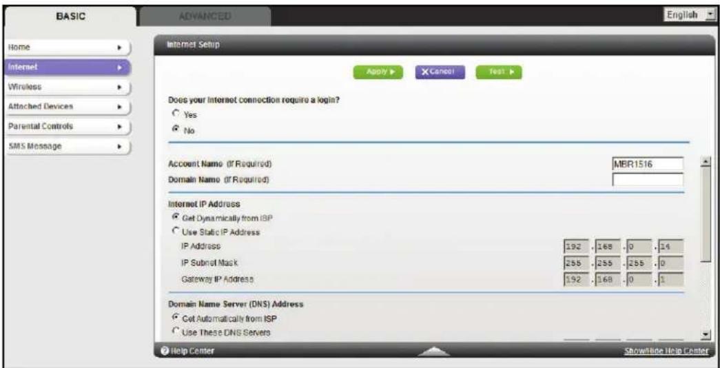 NETGEAR MBR1516 - Internet Setup - 1