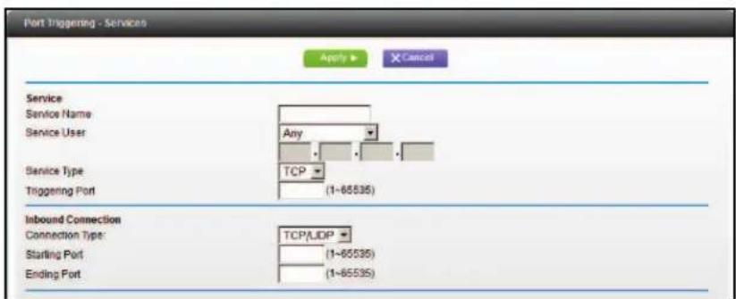 NETGEAR MBR1516 - To set up port triggering: - 2