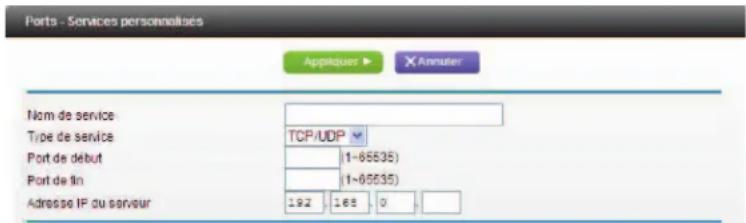 NETGEAR MBR1516 - Pour ajouter un service personnelise : - 1