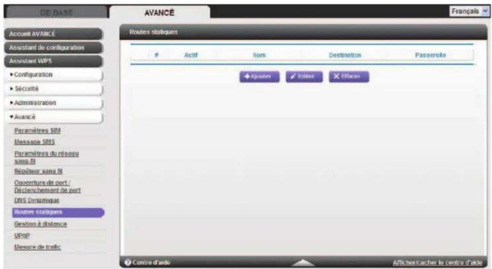 NETGEAR MBR1516 - Pour configurer une route statique : - 1
