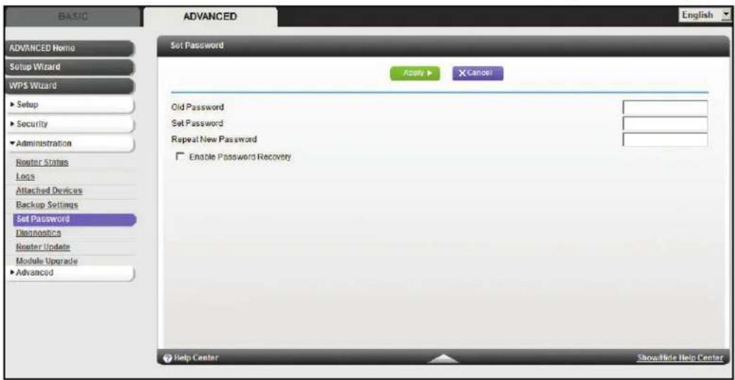 NETGEAR MBR1516 - To set the password for the user name admin: - 1
