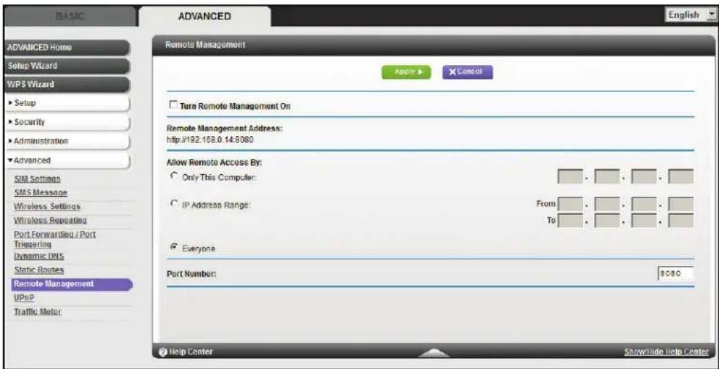 NETGEAR MBR1516 - To set up remote management: - 1