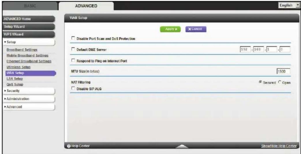 NETGEAR MBR1516 - WAN Setup - 1