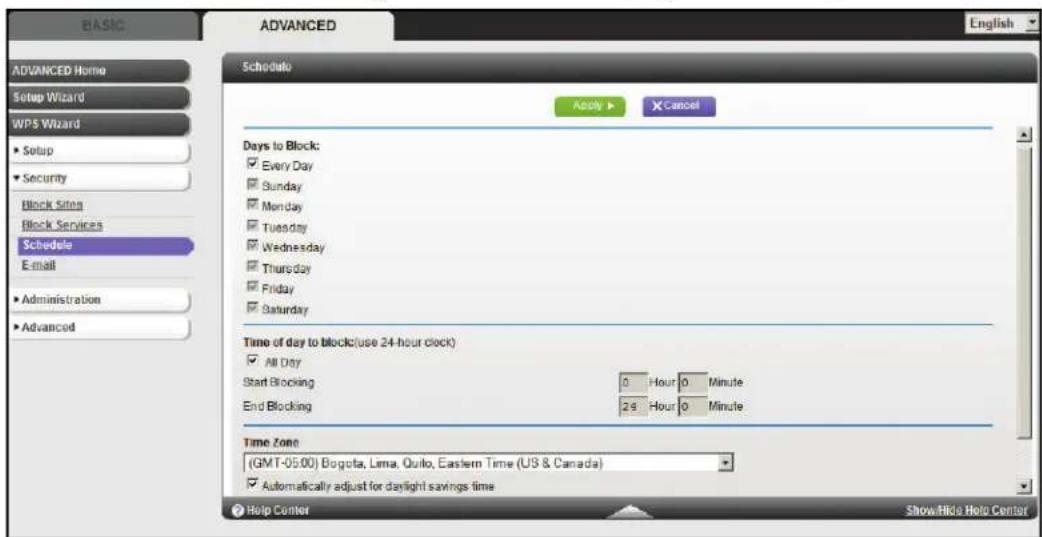NETGEAR MBR1516 - To schedule blocking: - 1