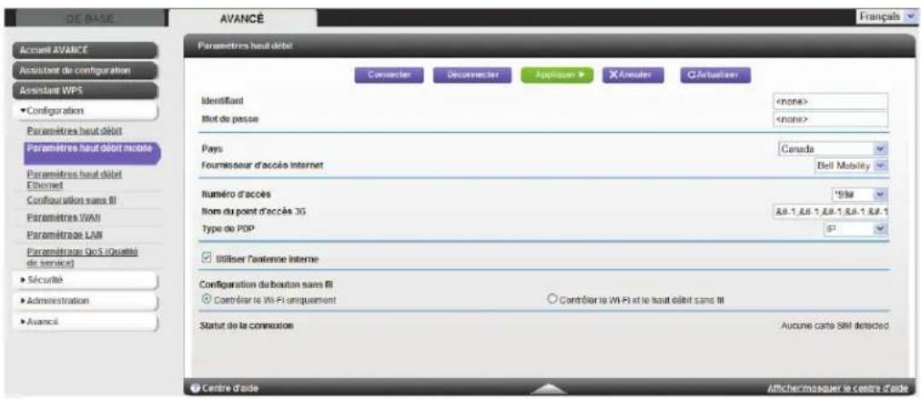 NETGEAR MBR1516 - Paramètres haut début mobile - 1