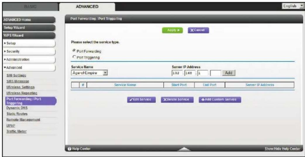 NETGEAR MBR1516 - To set up port forwarding: - 1