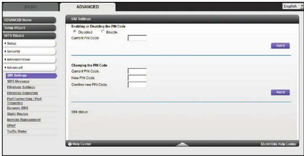 NETGEAR MBR1516 - To change your SIM card settings: - 1