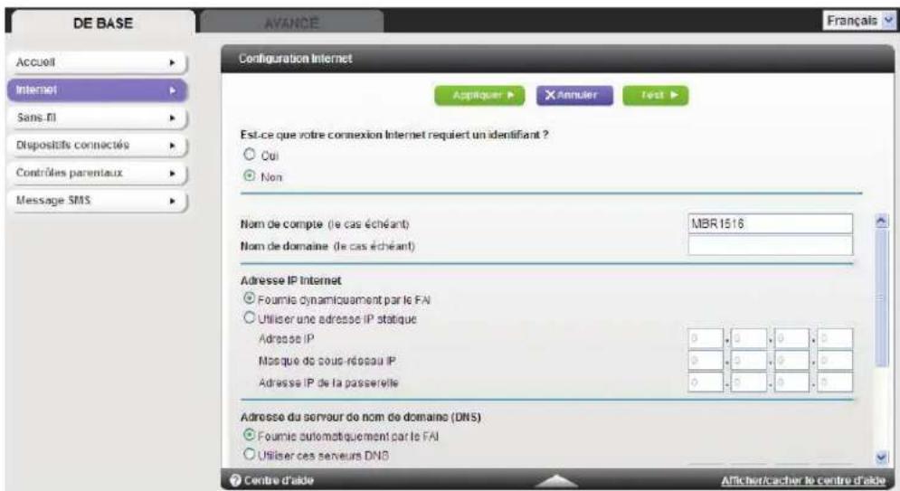 NETGEAR MBR1516 - Configuration Internet - 1