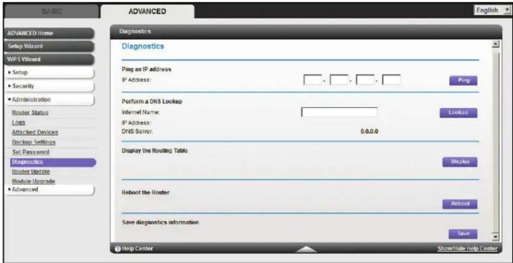NETGEAR MBR1516 - To run the diagnostics: - 1