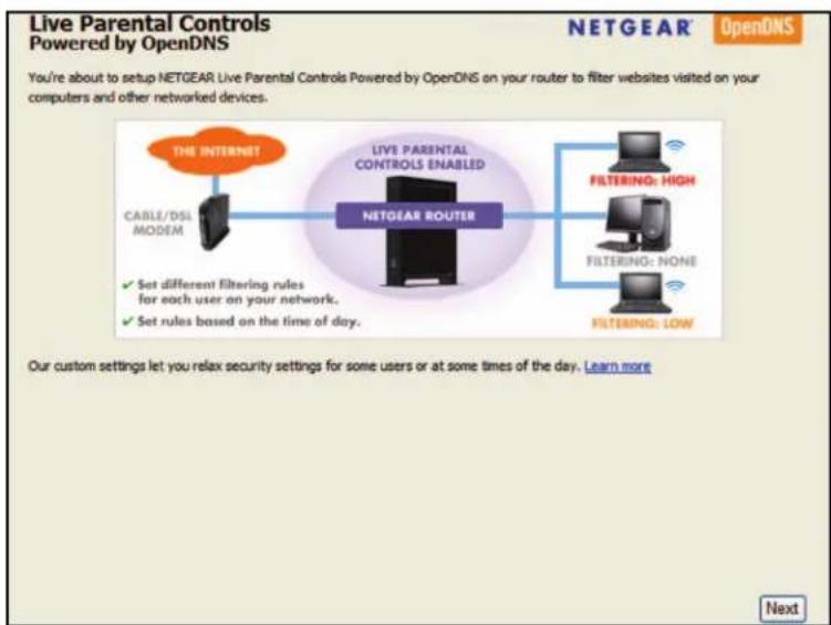 NETGEAR MBR1516 - To set up Live Parental Controls: - 1