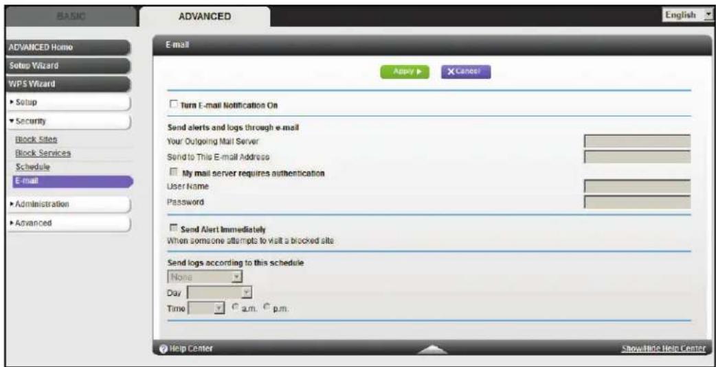 NETGEAR MBR1516 - To set up email notifications: - 1