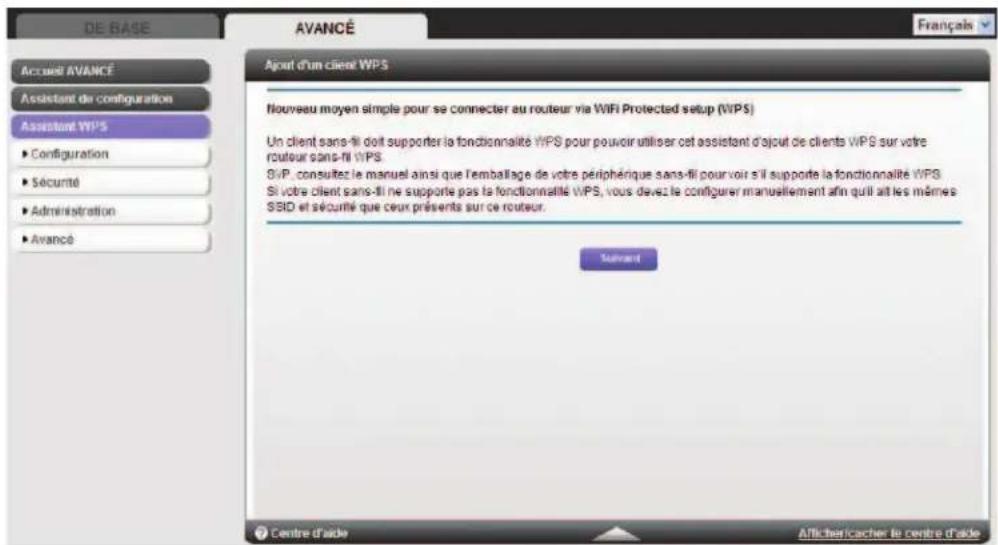 NETGEAR MBR1516 - Pour utiliser l'assistant WPS : - 1