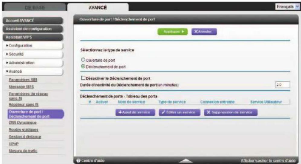NETGEAR MBR1516 - Pour configurer un déclenchement de port : - 1