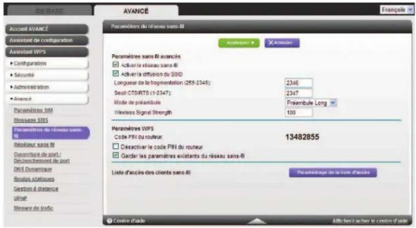 NETGEAR MBR1516 - Paramètres sans fil - 1
