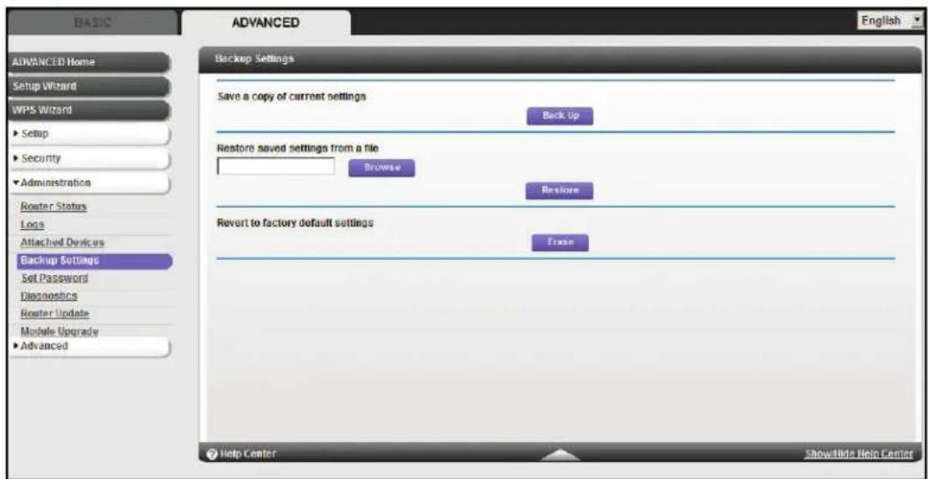 NETGEAR MBR1516 - To back up the router's configuration settings: - 1