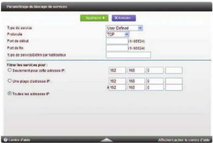 NETGEAR MBR1516 - Pour bloquer des services : - 2