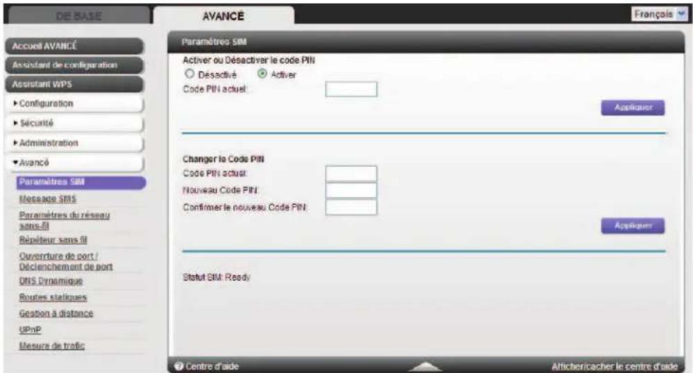 NETGEAR MBR1516 - Pour modifier les paramètres de votre carte SIM : - 1