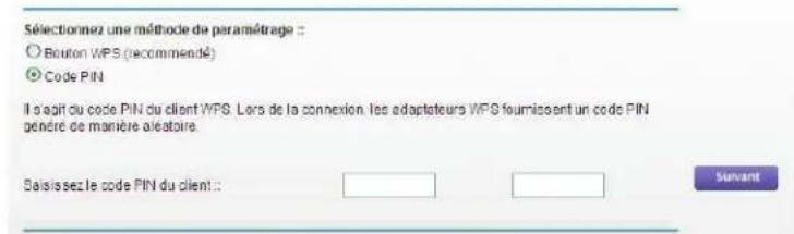 NETGEAR MBR1516 - Sélectionnez Bouton WPS ou Code PIN. - 2