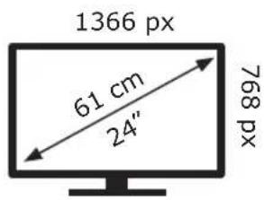 1366 px 61 cm 24" 768 px