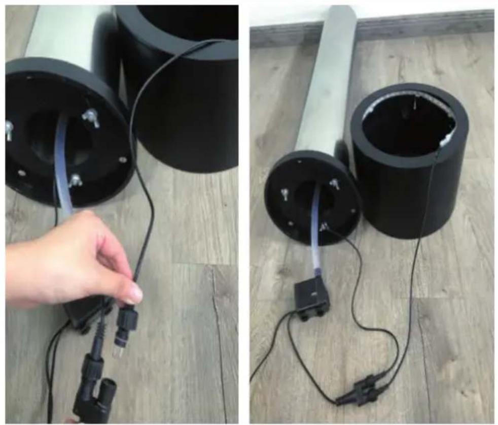 Blumfeldt Ayana - 4: Connect the light cable of the fountain basin to the pump cable. - 1