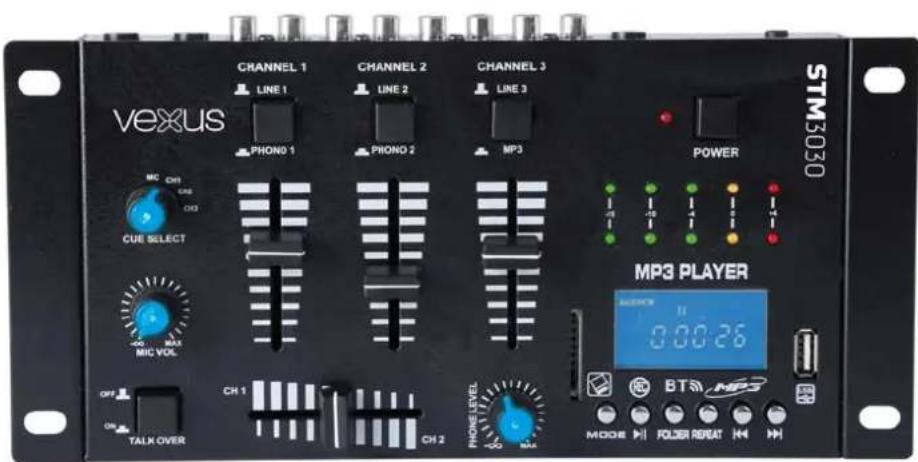 Vexus STM3030 - STM3030 Mixer 4 Channel, BT, MP3/Rec/LED - 1