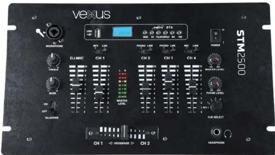 Vexus STM2500 - STM2500 Mixer 5 Channel, USB/MP3/BT - 1