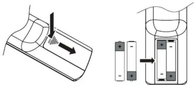 Auna iTuner CD - Batterien in die Fernbedienung einlegen - 1