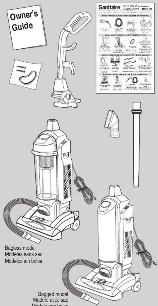 Sanitaire FORCE QuietClean SC5713D - What's in the carton Contenu de la boîte Contenido de la caja - 1