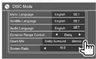 KENWOOD DDX26BT - Faites les réglages. - 1
