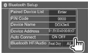 KENWOOD DDX26BT - Faites les réglages. - 1