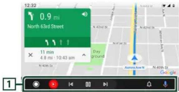 KENWOOD DDX57S - Boutons de commande et implications disponibles sur ran d'Android Auto - 1