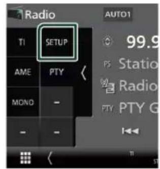 KENWOOD DDX57S - Touchez ] sur le cote gauche de I'ecran. Touchez [SETUP]. - 2