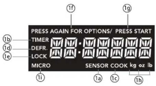 MIDEA MMO19S3AST - La pantalla interactiva de 7 digitos detalla los pasos de funciona y muestra sugerencias de cocccion. - 1