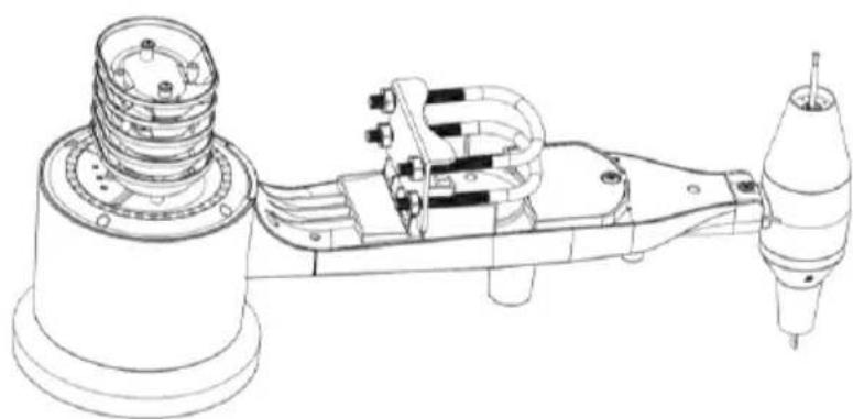 ALECTO WS5200 - Install U-bolts and mounting pole - 2
