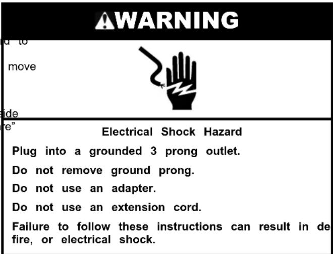 AMANA AZC5216LW - Electrical Requirements - 1