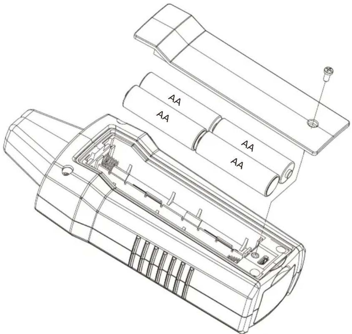 Amprobe ULD405 - 更换接收器电池 - 1