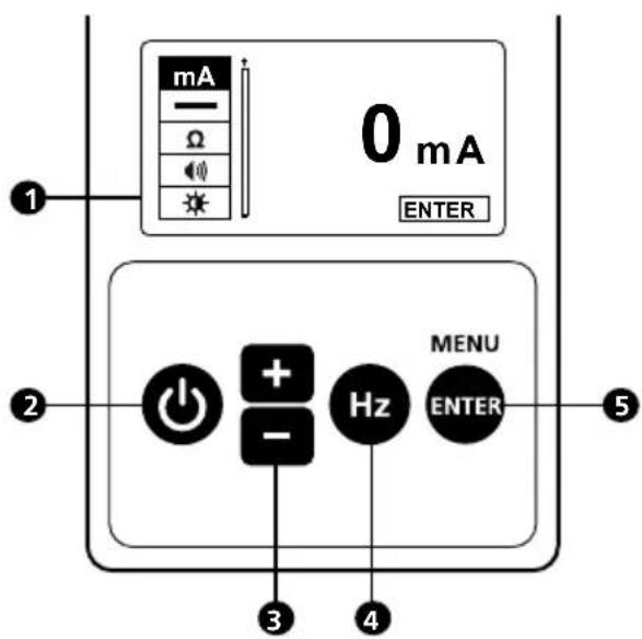 Amprobe UAT620 - Controles y pantalla del(transmisor UAT-600-T) Controles del(transmisor - 1