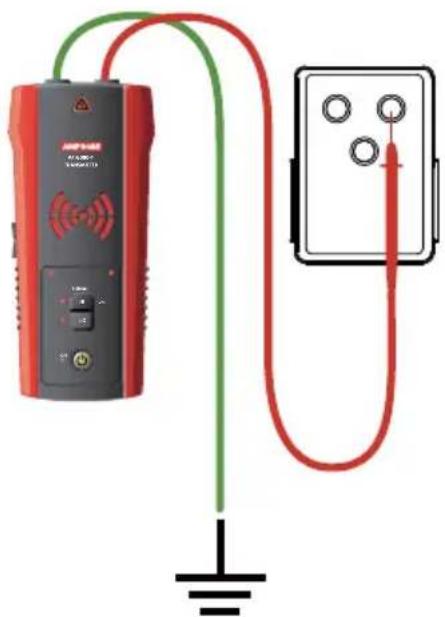Amprobe AT6020 - Conexión de los cables de prueba al Transmisor - 1