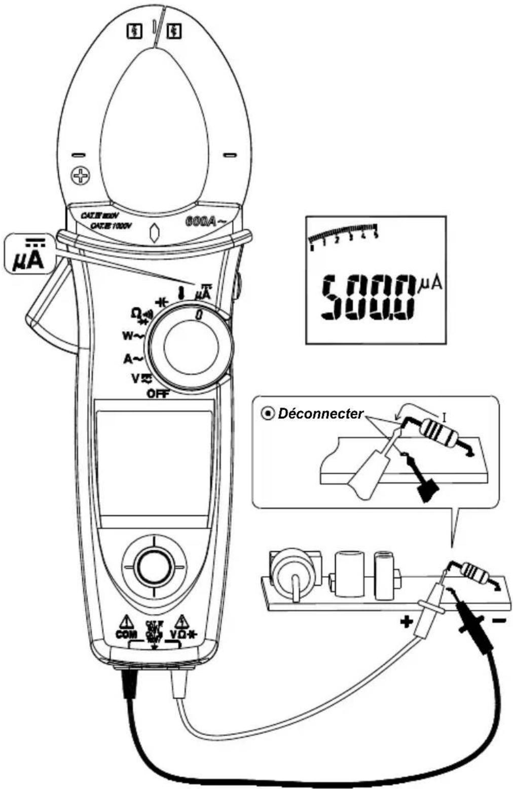 Amprobe ACD50NAV - Mesure du courant A (ACD-51NAV uniquement) - 1